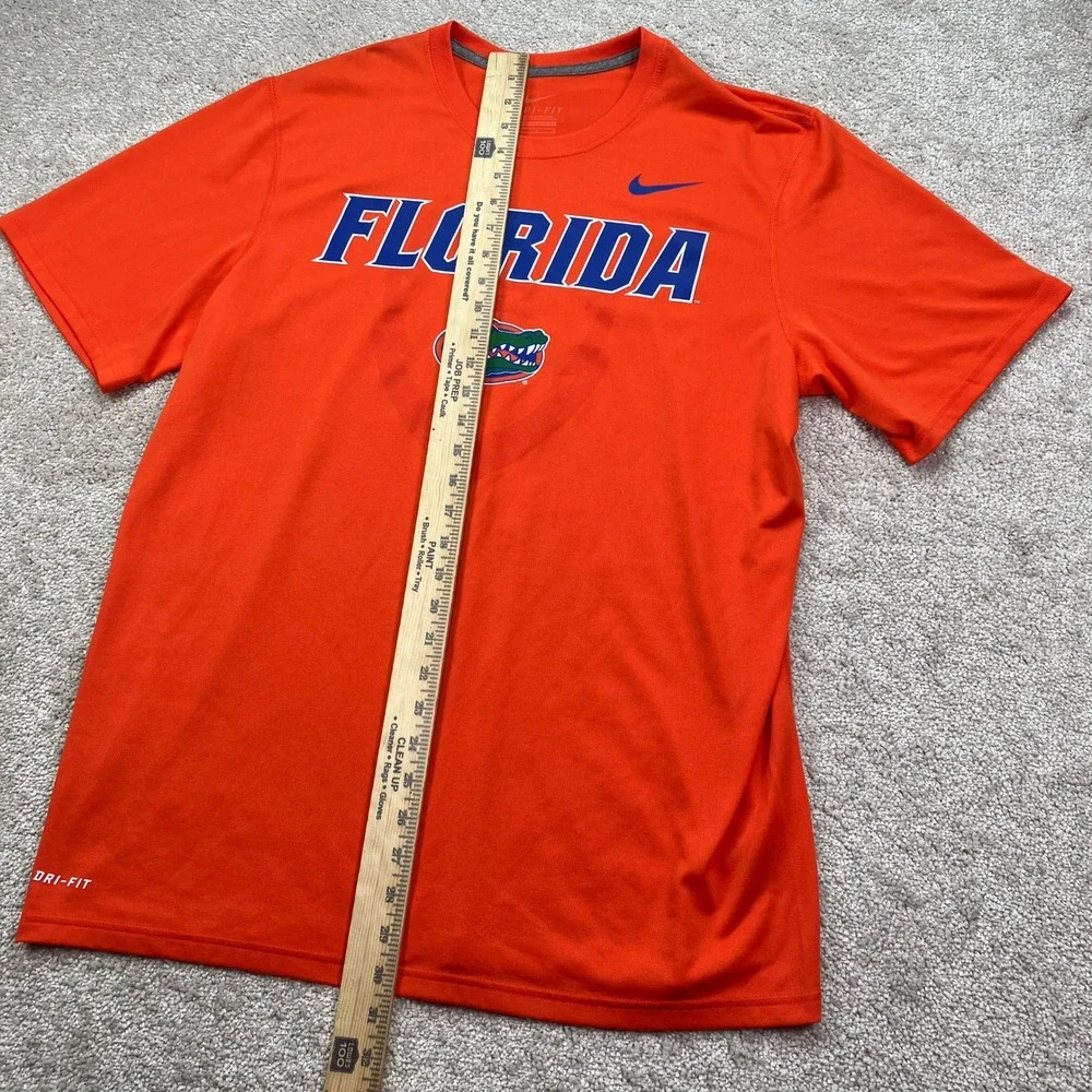 Nike Mens Large T-Shirt Orange Florida Gators Dri-Fit Short Sleeve Logo Tee
